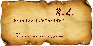 Mittler László névjegykártya
